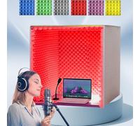 Portable acoustic panels, Desktop Soundproof Cover Vocal Booth Isolation Booth,for Sound Recording Podcasts Singing(Red,60x60x60cm)