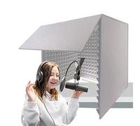 Portable acoustic panels, Soundproof Cover Vocal Recording Booth Sound Booth Microphone Soundproofing Acoustic Foam Panel(Grey)