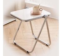 Portable Acrylic Folding Side Table - Stylish Modern Coffee Table for Living Room Kitchen & Bedroom - Space-Saving Design Easy to Store Versatile Use