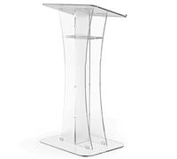 Portable Acrylic Podium Stand - Clear Lectern with Spacious Reading for Churches, Schools, Events & Weddings - Perfect for Presentations, Meetings & Music