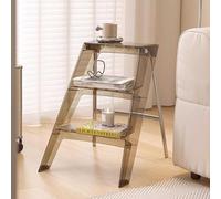 Portable Acrylic Step Stool, Non-Slip Folding Design for Safe Home and Library Use, Nordic Style Multifunctional Ladder