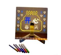 Portable acrylic writing board with luminous feature for desktop use, erasable with stand and color pens, perfect for study and drawing (1)