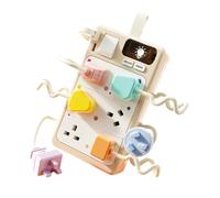 Portable Activity Toy with Sound Light Response, Simulated Outlet Controls, ABS Body for Supervised Home Routines Pretend Outlet Activity Sensory Panel Quiet Learning Board Home Play Interactive Knob