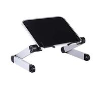 Portable Adjustable Book Holder Stand：360° Rotatable Aluminum Alloy Bookrest for Reading - Hands-Free Document Cookbook Support - Foldable for Travel - Black/White