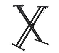 Portable Adjustable Electronic Piano Stand, X Style Double Braced Keyboard Stand Rack, Electric Organ Holder Adjustable Height with 7 Level Gears, Stable Non-slip Iron Structure Keyboard Holder Rack