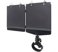 Portable Adjustable Music Clip Stand with 10 Sheet Folio Holders, Lyre Attachment for Clarinet or Trumpet, Lightweight Marching Band Music Rack