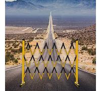 Portable Adjustable Retractable Barrier Gate - 4Ft/5Ft Height Traffic Control Stanchions, Metal Safety Fence with Casters for Roads & Events