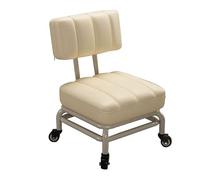 Portable Adjustable Rolling Stool with Backrest and Wheels for Kitchen, Library, Garage, Pottery Making - Convenient and Comfortable Seating Solution