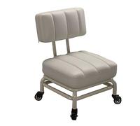 Portable Adjustable Rolling Stool with Backrest and Wheels for Kitchen, Library, Garage, Pottery Making - Convenient and Comfortable Seating Solution