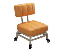 Portable Adjustable Rolling Stool with Backrest and Wheels for Kitchen, Library, Garage, Pottery Making - Convenient and Comfortable Seating Solution