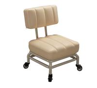 Portable Adjustable Rolling Stool with Backrest and Wheels for Kitchen, Library, Garage, Pottery Making - Convenient and Comfortable Seating Solution
