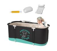 Portable Adult Bathtub, Portable Bathtub Shower Cubicle, Cold Diving Tub, 45.3 x 23.6 x 19.7 Inches, Portable Adults, with Backrest or Hot Bath