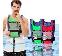 Portable Adult Life Vest, Solid Buoyancy Aid Safety Swim Vest With A Survival Whistle For Water Sports Such As Surfing, Kayaking(Up To 230 Lbs)(Green)