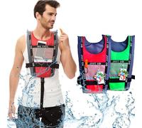 Portable Adult Life Vest, Solid Buoyancy Aid Safety Swim Vest With A Survival Whistle For Water Sports Such As Surfing, Kayaking(Up To 230 Lbs)(Red)