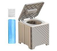 Portable Adult Toilet, Foldable Training Potty, 23x23x22cm Commode with PVC Cushion, Non-Slip Seat, Camping Supplies with Compact Style, Outdoor Events for Elderly Patients