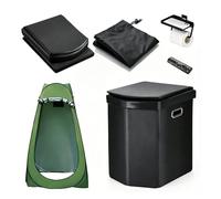 Portable Adults Toilet with Privacy Tent, Tall Foldable Camping Potty for Hiking Overlanding, Waterproof Commode for Backyard, Home Use