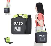 Portable AED Defibrillator Bag with Adjustable Shoulder Strap, Reflective Strips, Dual Compartments and Securing Strap Emergency First Aid Storage Pouch for AED Devices
