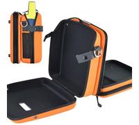 Portable AED Storage Bag, Defibrillator Pouch Emergency Instrument Container with Adjustable Shoulder Straps and Transparent Window, Eye-catching Color, for Home, Office, Public Places