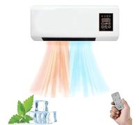 Portable Air Circulator - Mini Wall-Mountable Airflow system with Remote Control,8 Timer,2 in 1 Natural Wind/Heater for Bathroom Office Bedroom Rv(A)