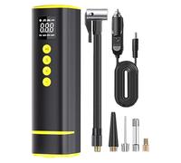 Portable Air Compressor, Portable Tire Inflator Lightweight Build, Digital Display Pressure Gauge Cordless Fast Inflation for Motorcycle Truck Bicycle Wheel Car Bike Balls, 6.69x2.01x1.93 inches