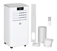 Portable Air Conditioner 10000BTU White Compact Plastic Wheels 24H Timer Remote