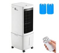 Portable Air Conditioner, 12L Evaporative Air Cooler with Remote, 3Speeds & 2 Modes, 7.5H Timer, 65W Energy Saving, Mobile Air Conditioning Unit with Wheels for Home Office Bedroom Kitchen