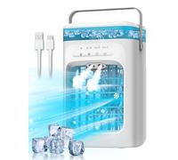 Portable Air Conditioner, 2026 Mini Evaporative AC Unit with 3 Adjustable Speeds 2-4 Hours and 7 Colors LED, Compact Cooling Fan for Bedroom, Home, Office