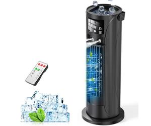 Portable Air Conditioner, 28dB Air Cooler, 26ft/s Velocity Mini Air Conditioning Unit with 2-8H Timer, 120° Oscillation, 1-Touch Turbo Mode Cool Mist, Low Energy Small Air Conditioner for Home(Black)