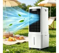 Portable Air Conditioner, 3 IN 1 Evaporative Air Cooler Fan with Remote & LED Display, 3 Speeds, 4 Modes, 12L Tank, 2Ice Packs, 7.5H Timer for Home Bedroom Office