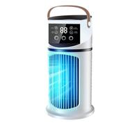 Portable Air Conditioner, 4-in-1 Evaporative Air Cooler with 3 Mist Modes, 9-Speed, 7-Colour LED Mood Light & 8H Timer, USB Desktop Cooling Air Conditioning Fan for Home Office Bedroom