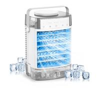 Portable Air Conditioner 4-In-1 Mobile Air Conditioner Fan and Humidifier with 7 Colors LED Night Lights,3 Speeds,2 Spray Modes,1000ML Mini Air Cooler for Home Office Bedroom Travel