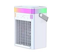 Portable Air Conditioner, 4 In1 Mini Desktop AC Unit for Bedroom, Small Evaporative Air Cooler with 3 Speeds & Cool Mist, LED Light, 2-8 H Timer, Quiet Personal Air Coolers for Dorm Office
