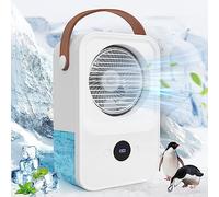 Portable Air Conditioner,4 Speeds Evaporative Air Cooler Humidifier Personal Desk Fan with Large Water Tank USB Mini Air Cooler with Spray Humidify for Home Office Bedroom Camping