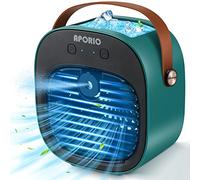 Portable Air Conditioner-5200mAh Rechargeable Personal Air Cooler with 3 Speeds Duration 5-10 hrs, Quiet Mini Air Conditioner Fan, Desk Cooling Fan for Home, Bedroom, Travel, and Office