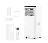 Portable Air Conditioner 7000 BTU 4-in-1 Mobile AC Unit, Cooling, Dehumidifier, Sleep Mode & Fan with 2 Speeds, Digital Display & Remote Control, 24 Hour Timer & Window Kit for Rooms Up to 300sq.ft