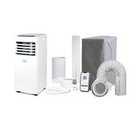 Portable Air Conditioner 8000 BTU, 4-in-1 Cooling Fan Dehumidifier Sleep Mode, Smart App & Remote, 2 Window Kits, Timer, Castors, Insulated Exhaust Pipe, Dust Cover