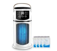 Portable Air Conditioner , 9 Speed Evaporative Mini Air Cooler , USB Powered Desktop Cooling Fan with LCD Display, Quiet Small Space Cooling Mist Fan for Women's Bedroom Office Desk Dorm Camping