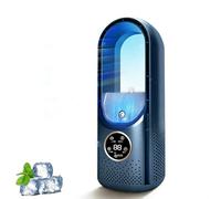 Portable Air Conditioner,Air Cooler & Cooling Fan,USB Powered Cooling Fan 6 Speeds & 1-6H Timers,Silent Bladeless Fan with 100ML Humidifier,Energy-Saving Fan for Home/Bedroom/Office (Dark blue)