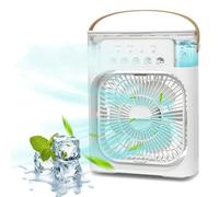 Portable Air Conditioner, Air Cooler Fan Humidifier, 4-in-1 Mini Air Conditioner, with Timer 1-3H, 3 Wind Speeds, for Home, Office, Bedroom,White