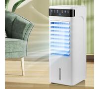 Portable Air Conditioner, Air Cooler Fan Humidifier 5 Crystals Ice Timer 12 Hours with Universal Wheels for Bedroom, Home and Office (Remote Control Model)