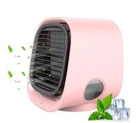 Portable Air Conditioner, Airabreeze Air Cooler with 3 Speeds & LED Nightlight, 90s Fast Cooling, Humidifier Cooling Fan for Home, Office, Bedroom Pink