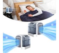 Portable Air Conditioner Cooler Fan - 3 in 1 Mini Personal Evaporative Cooling with 380ml Tank, 3 Speeds Quiet Desktop Cooler for Bedroom, Office Desk, Travel Use on Hot Days (Grey-2pc)