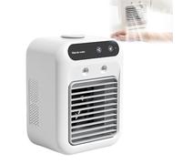 Portable Air Conditioner Cooling, 2025 Upgraded 3 in 1 Small Mini Air Cooler Conditioner Unit with 2 Wind Speeds, 500ML Personal Mobile Desk Air Cooler Conditioner Fan for Home & Office Student, White