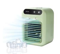 Portable Air Conditioner Cooling, 2025 Upgraded 3 in 1 Small Mini Air Cooler Conditioner Unit with 2 Wind Speeds, 500ML Personal Mobile Desk Air Cooler Conditioner Fan for Home & Office Student,Green