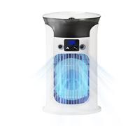 Portable Air Conditioner Cooling, 2025 Upgraded 3 in 1 Small Mini Air Cooler Conditioner Unit with 3 Speeds & 7 Led, 880ML Personal Mobile Desk Air Cooler Conditioner Fan for Home & Office Student (W)
