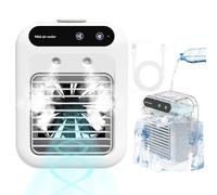 Portable Air Conditioner Cooling Fan, 4-in-1 Evaporative Air Cooler, Ultra Quiet Portable AC, Mini Air Conditioner with Humidifier, 2 Speeds, 2/4h Timer