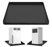 Portable Air Conditioner Drip Pan with Raised Edge, 23.6" x 25.6" Silicone AC Drain Pan for 5,000 to 14,000 BTU AC Unit, AC Drip Tray for Catching & Preventing Condensate Leakage, Black