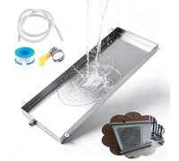 Portable Air Conditioner Drip Tray, Stainless Steel Condensate Drain Pan with Hose, Universal AC Drain Away Tray for Split Units (120x40cm)
