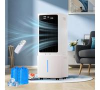 Portable Air Conditioner Evaporative Cooler, 12L Water Tank, 3 Speeds, 3 Wind Modes, Remote Control, 12-Hour Timer, Oscillating Fan, Quiet for Bedroom, Home, Office