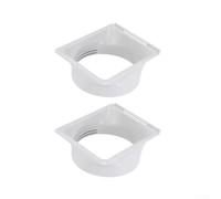 Portable Air Conditioner Exhaust Hose Connector 180mm ABS Extender for Window Wall Ventilation Square to Round Adapter White(2PCS)